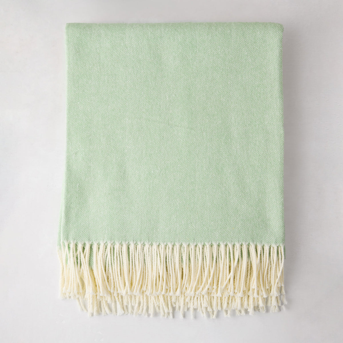 Agave Green Italian Herringbone Throw Blanket