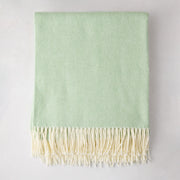 Agave Green Italian Herringbone Throw Blanket