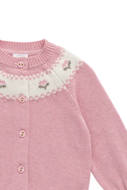 Annette Cardigan in Pink Flutter