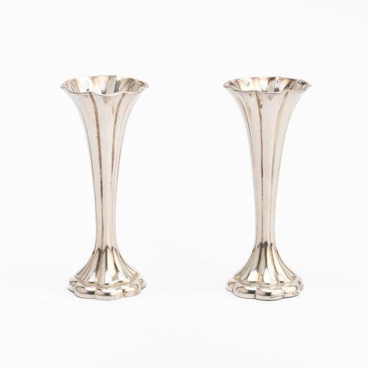 Pair of Silver Plated Bud vases