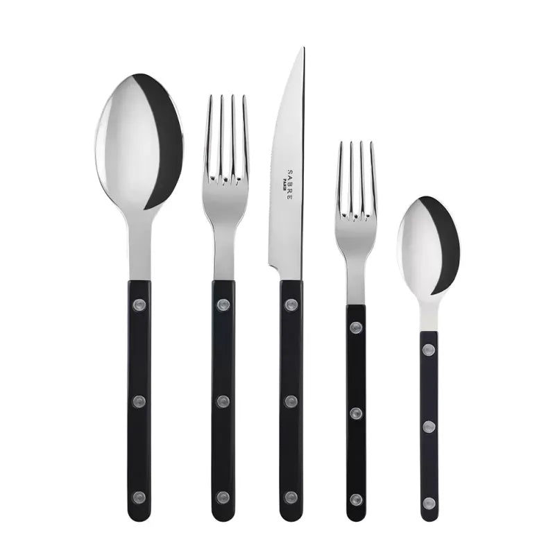 Black Bistro 5-Piece Flatware Set