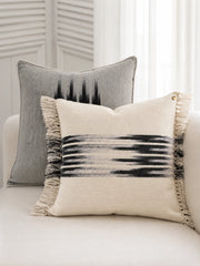 Peshtemal Ikat Cotton Pillow with Fringe