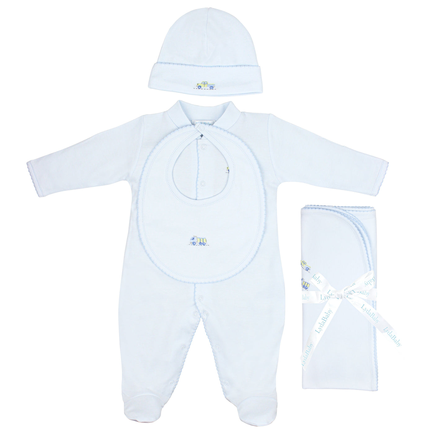 Cars and Trucks Embroidery Set 4 Pieces | Baby Boy