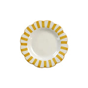 Ceramic stripe Salad Plate, Yellow- 8.25x 8.25 x 1.25 Inches