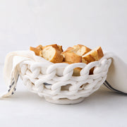 Ceramic Braided Bread Serving Bowl