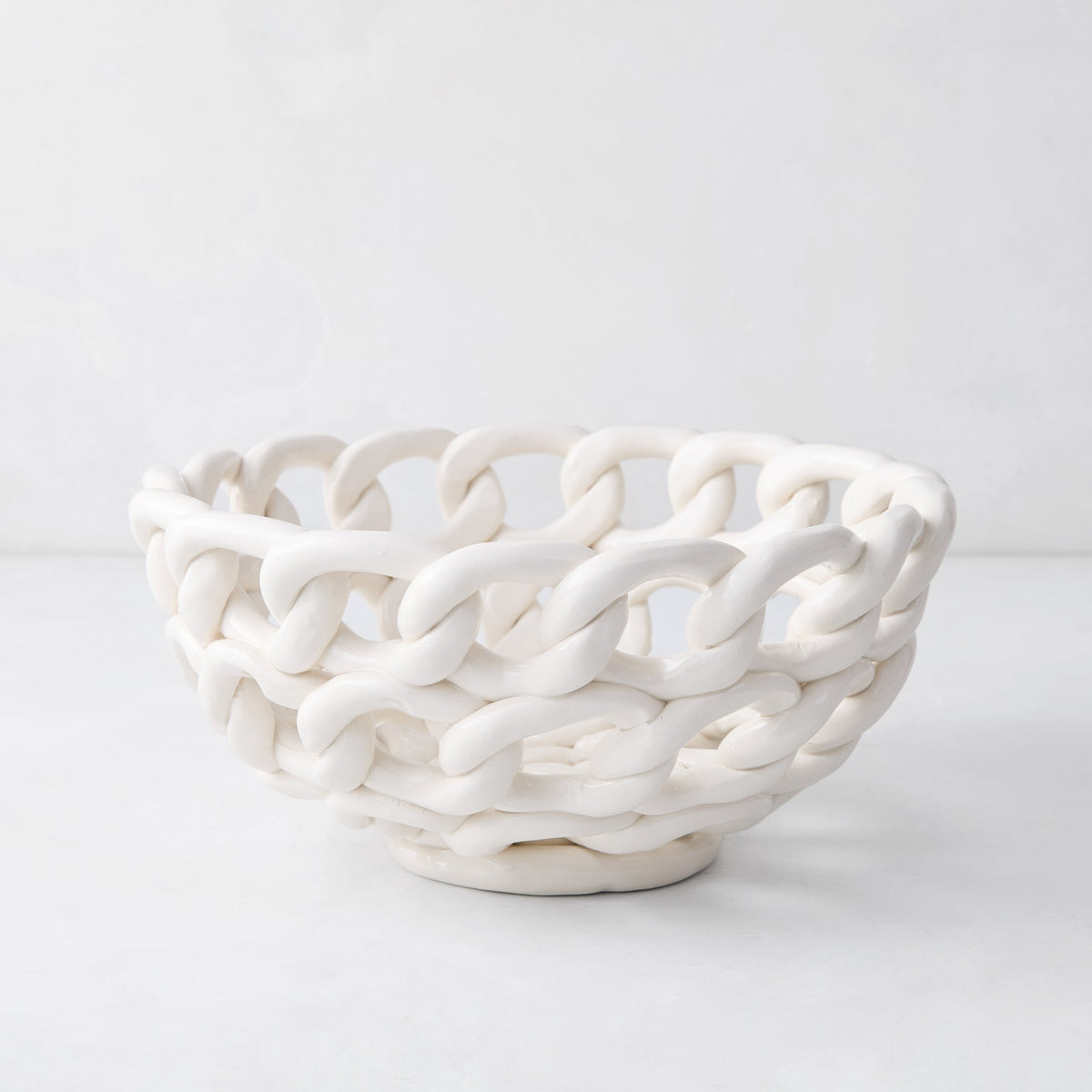 Ceramic Braided Bread Serving Bowl