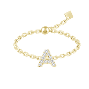 Adjustable Diamond Initial Ring