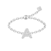 Adjustable Diamond Initial Ring