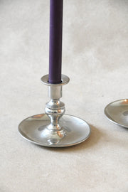 Vintage Pewter Chambersticks – Set of 2
