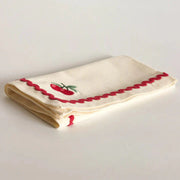 Cherry Crush Embroidered Napkins , Set of 6 - 16x16 Inches