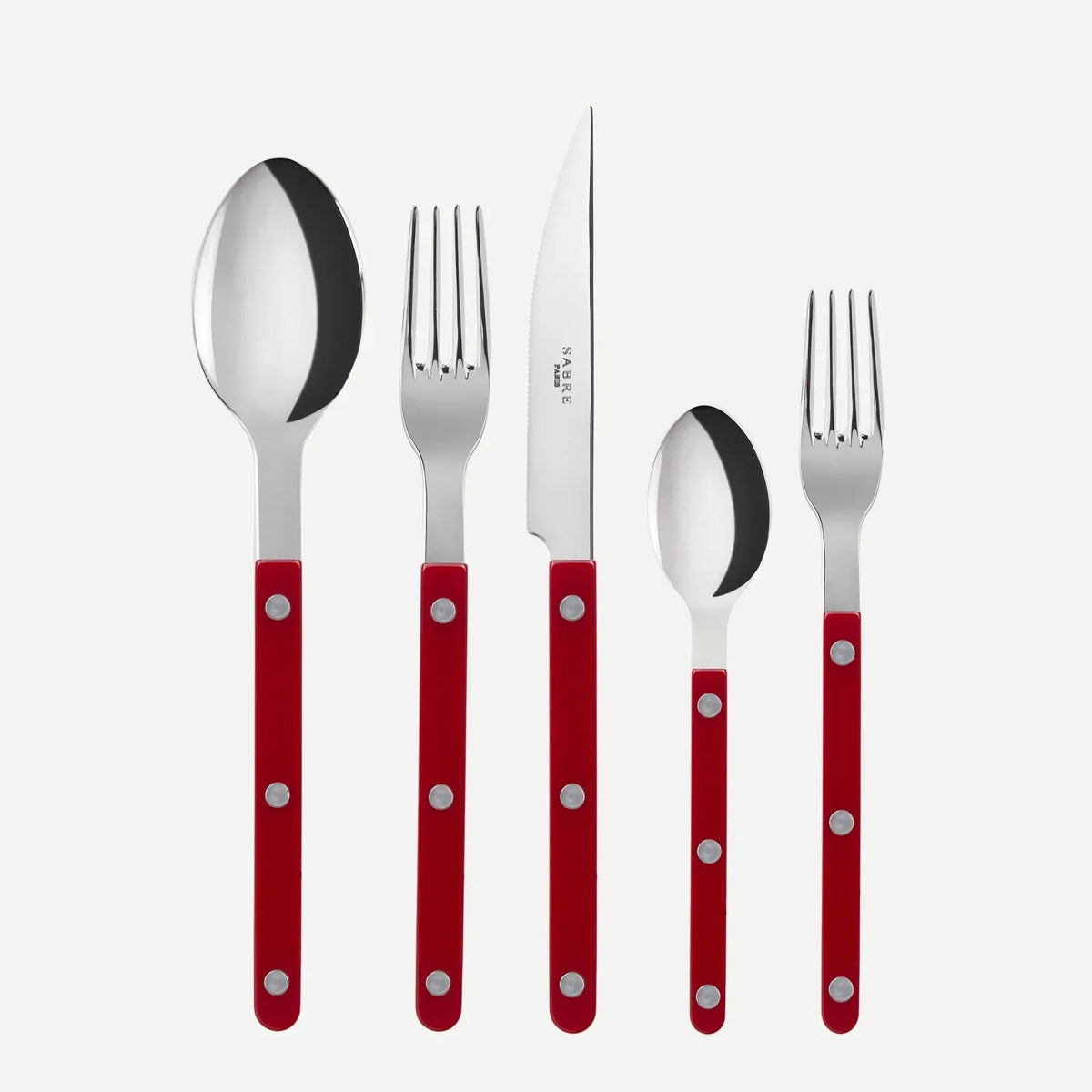 Cherry Red Bistro 5-Piece Flatware Set