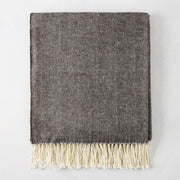 Chestnut Brown Italian Herringbone Throw Blanket
