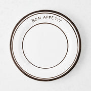 Chocolate Brown Painted Bon Appetit Ceramic Salad Plate