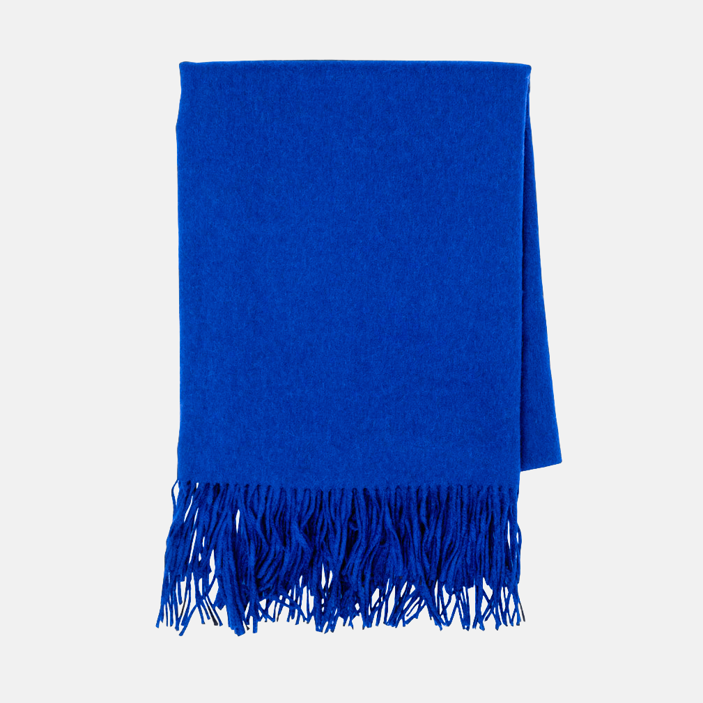 Cobalt Blue Cashmere Throw Blanket