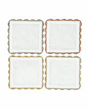 Hand Crocheted Amalfi Cocktail Napkins 6"x6" (Set of 4)