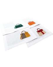 Hand Embroidered Handbags Cocktail Napkins 6" x 6" (Set of 4)