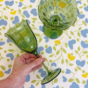 Lily green handblown wine glass (set of 4)