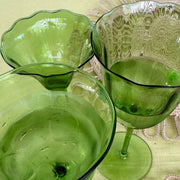 Lily green handblown water glass (set of 4)