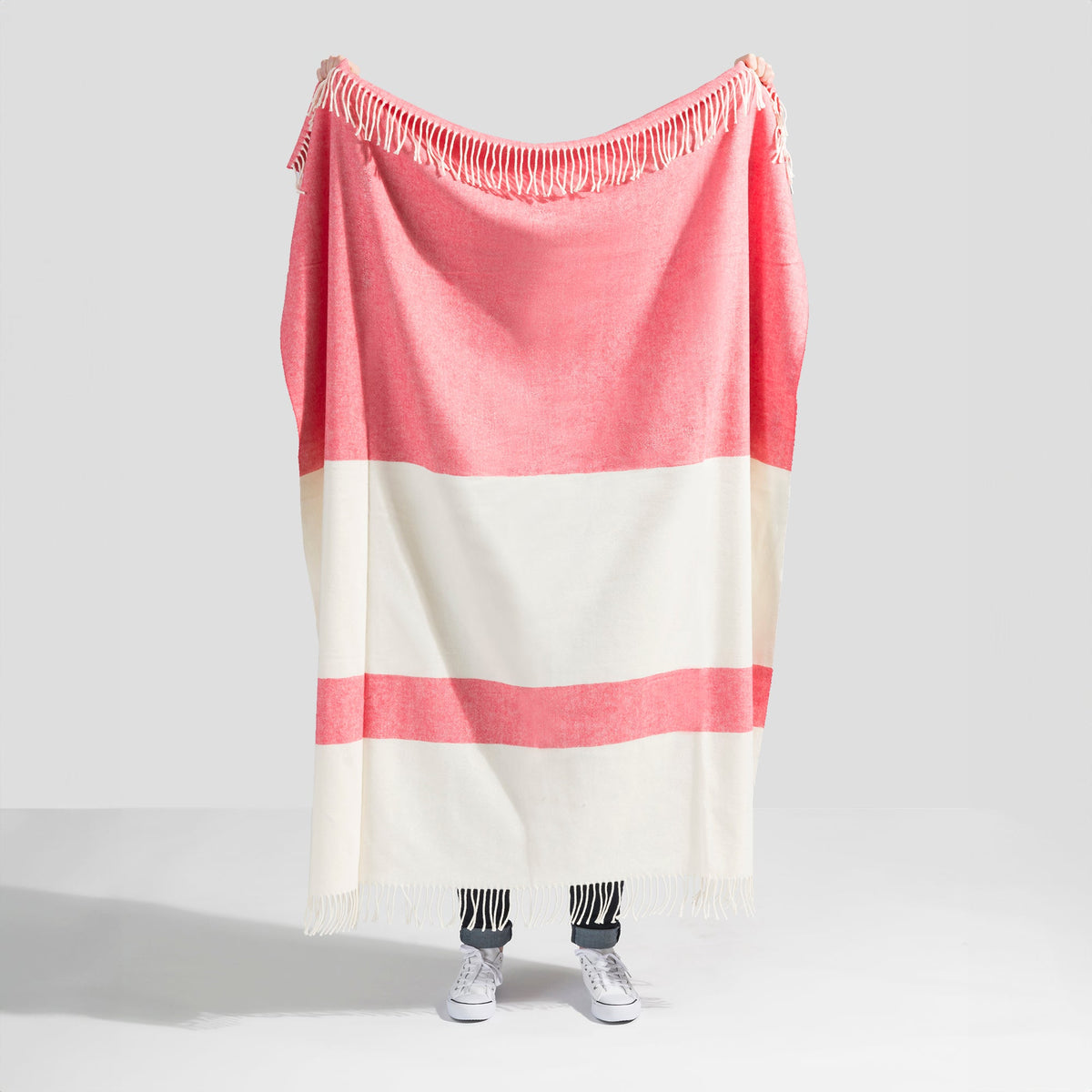 Coral Sydney Herringbone Stripe Throw