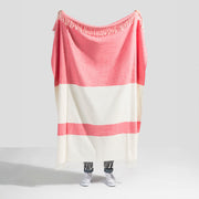 Coral Sydney Herringbone Stripe Throw