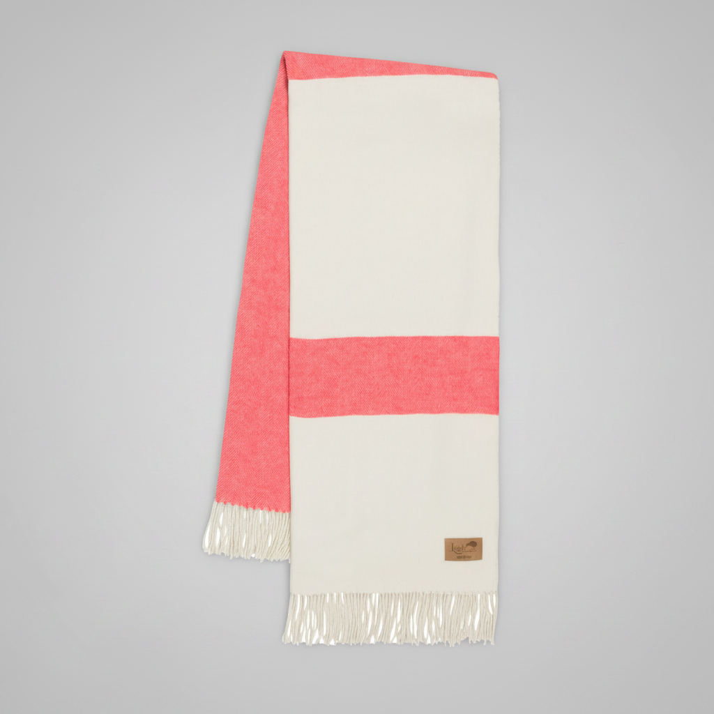 Coral Sydney Herringbone Stripe Throw