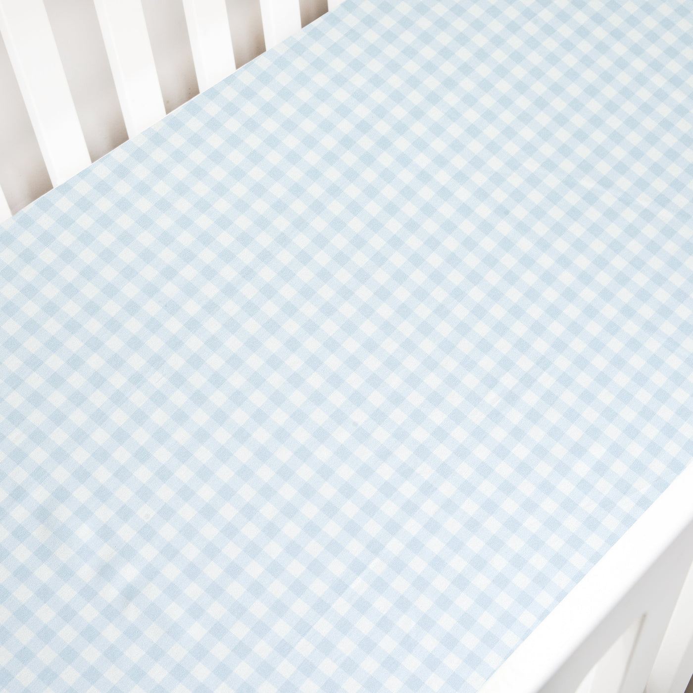 Picnic Gingham Crib Sheet - Blue