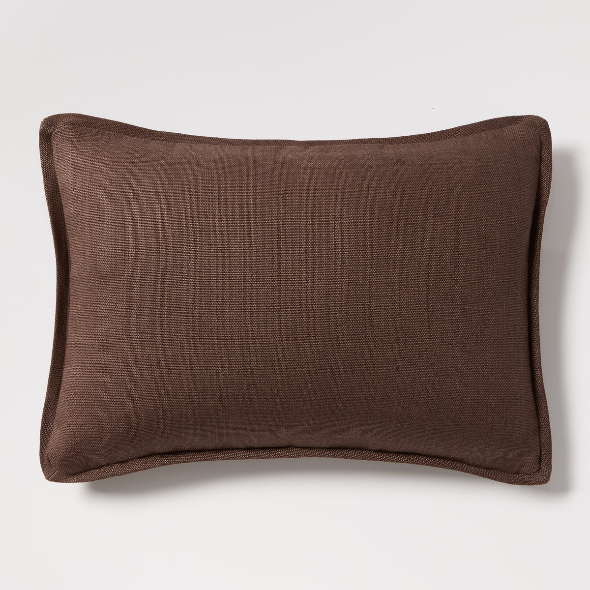 Dark Brown Tonal Reversible Velvet and Linen Lumbar Throw Pillow