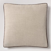 Dark Brown Velvet Gusseted and Linen Square Throw Pillow