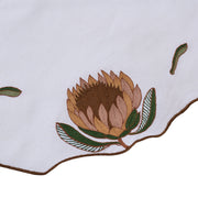 Hand Embroidered Vintage Floral Placemats 16.5" round (Set of 4)