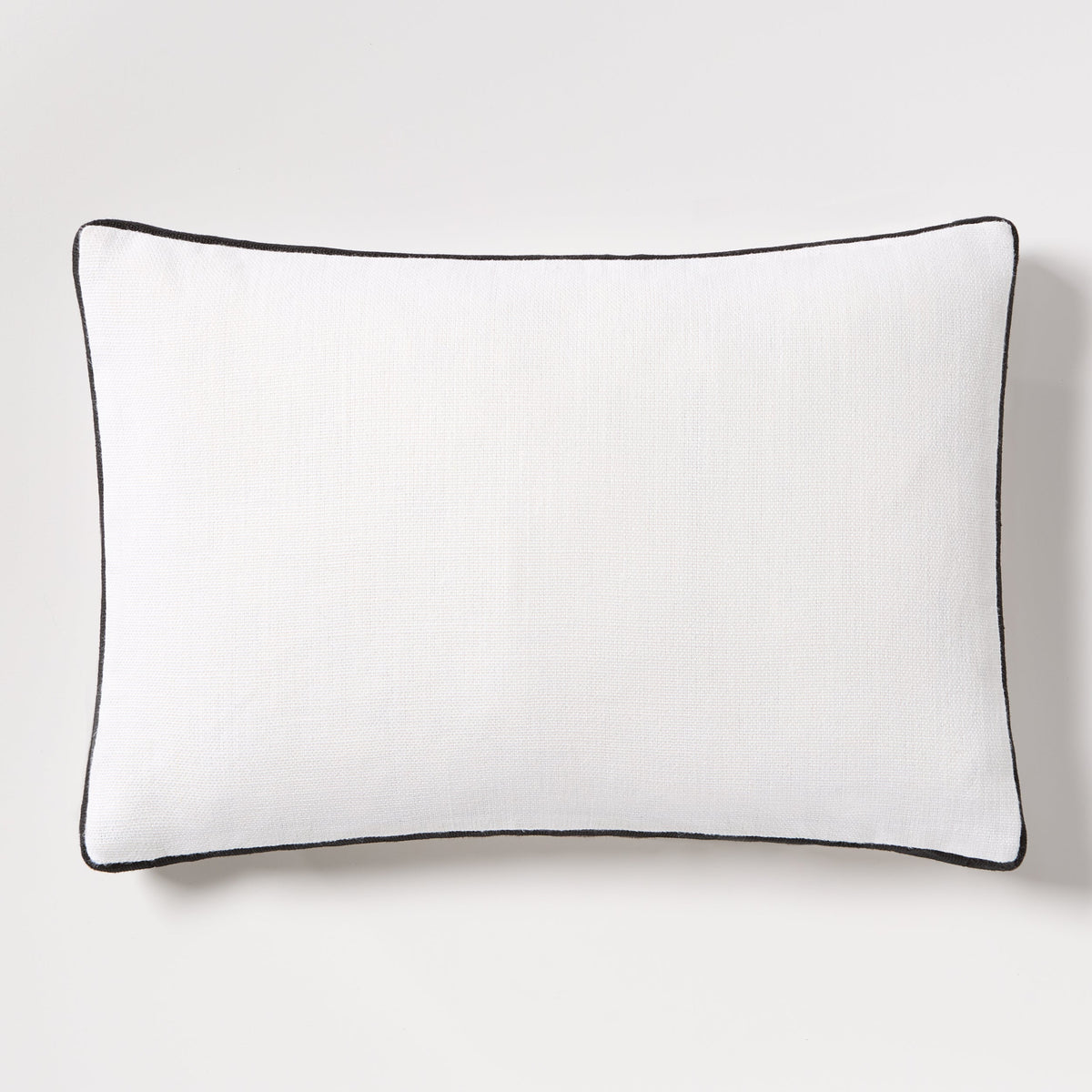 Diane Keaton + Hudson Grace Black Gusseted Lumbar Linen Throw Pillow