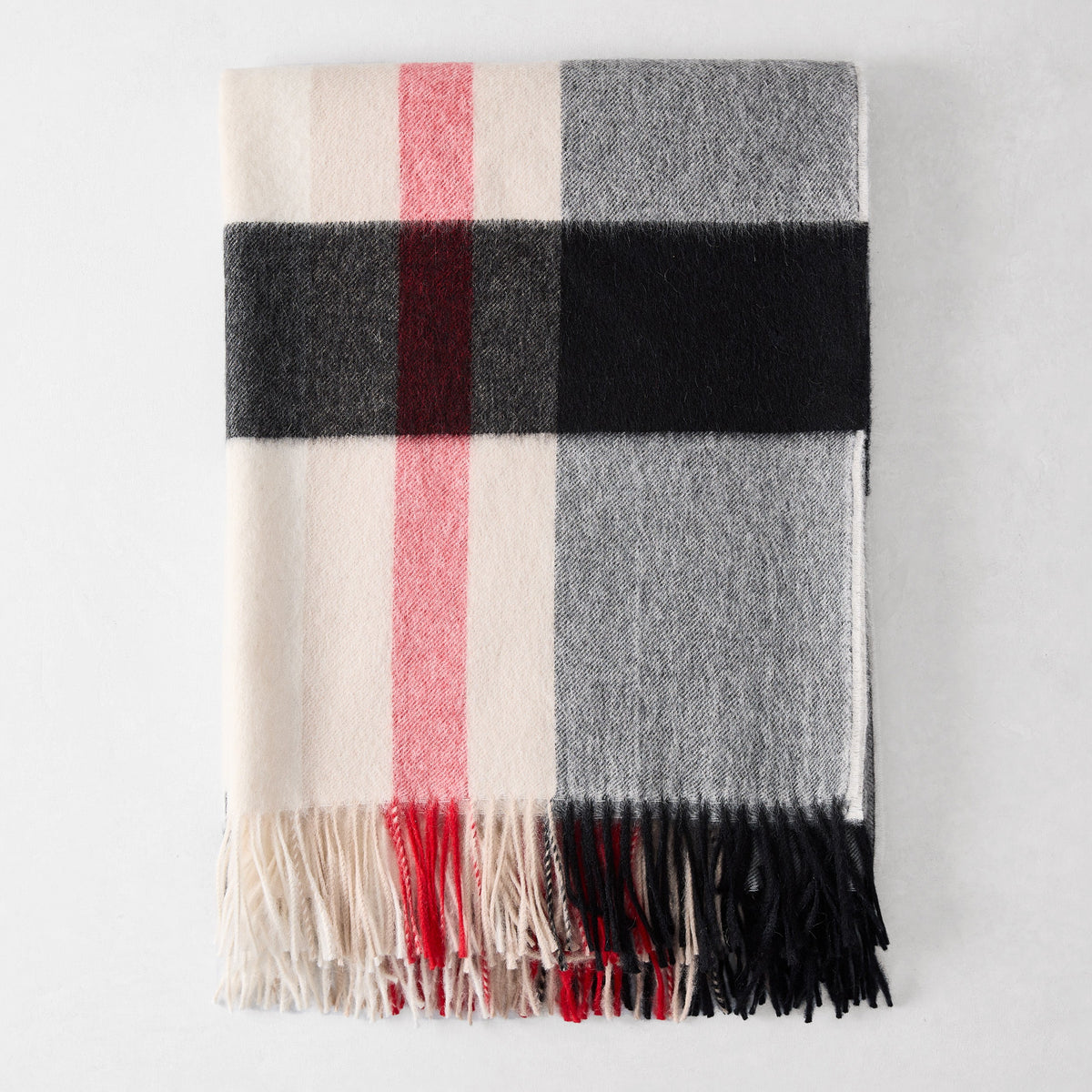 Diane Keaton + Hudson Grace Black & Red Plaid Alpaca Throw Blanket