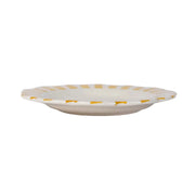 Ceramic Stripe Dinner Plate, Yellow - 10 x 10 x 1.25 Inches