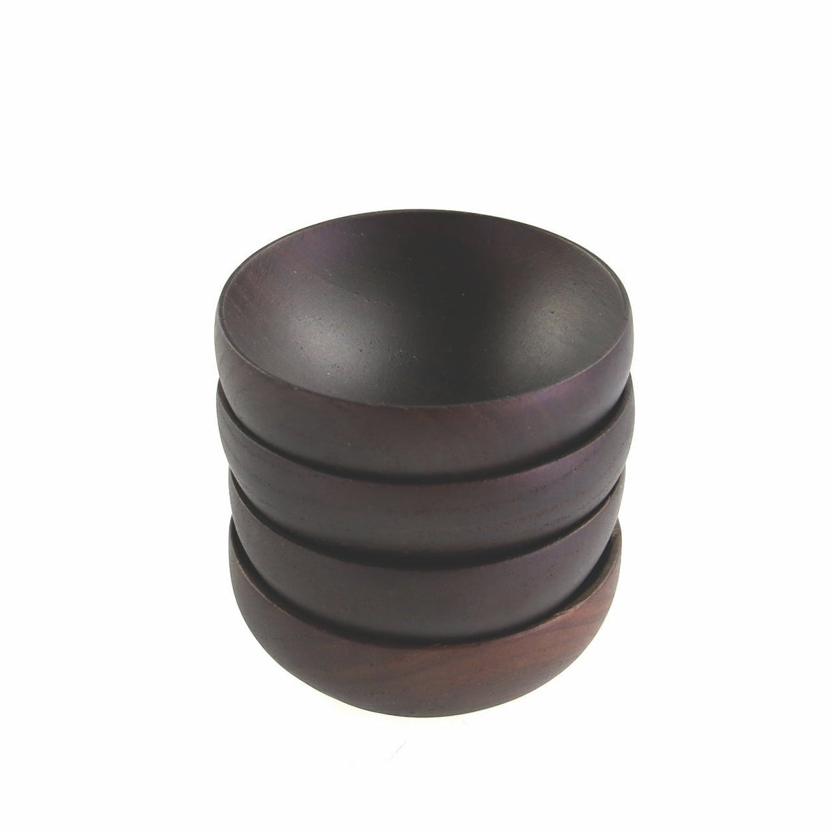 Ebony Teak Wood Pinch Bowls, Set of 4