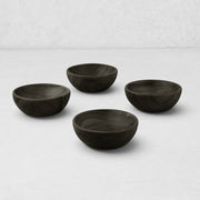 Ebony Teak Wood Pinch Bowls, Set of 4
