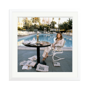Faye Dunaway Sits by the Pool