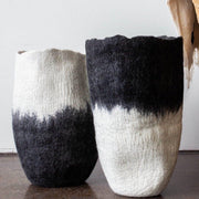 Eclipse Black & White Wool Floor Vase