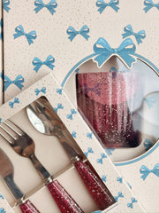 Glitter Cutlery Set in Sparkling Sangria