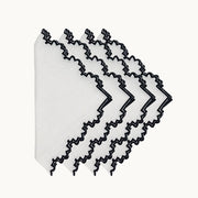 Gardenia black linen napkin (set of 4)