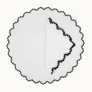 Gardenia black linen napkin (set of 4)