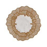 Hand Embroidered Circular Elegance Placemats 16.5" round (Set of 4)