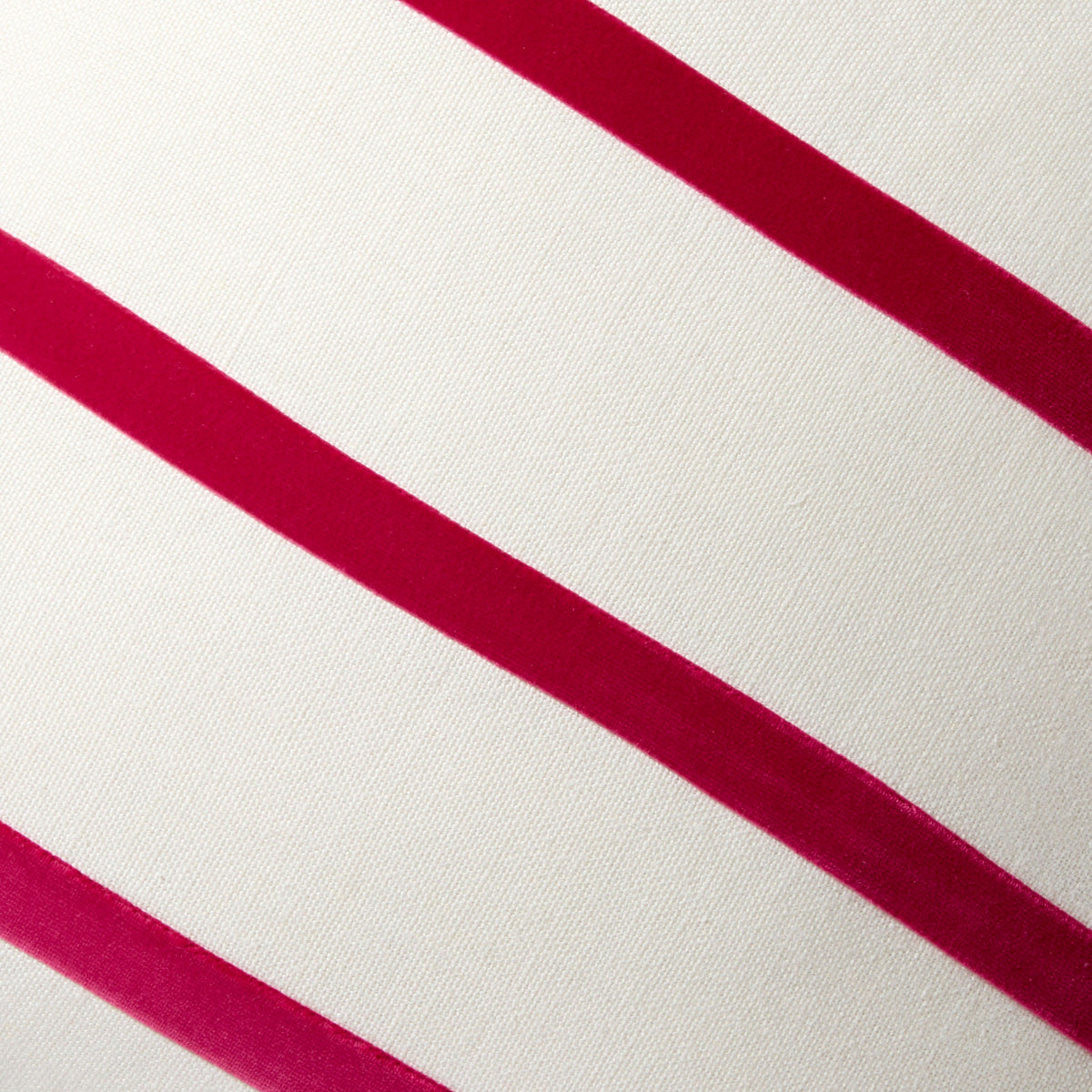 Fuchsia Pink and Ivory Thin Velvet Stripe Throw Pillow