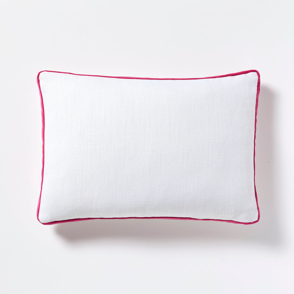 Fuchsia Pink Velvet Gusseted Lumbar Throw Pillow