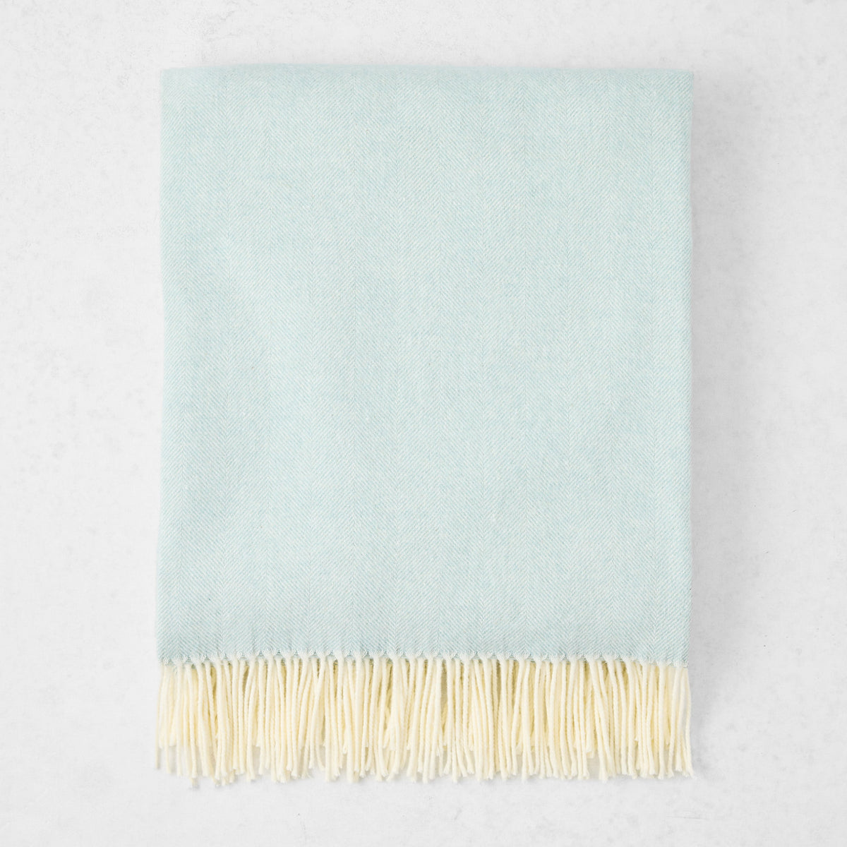 Glacier Blue Italian Herringbone Throw