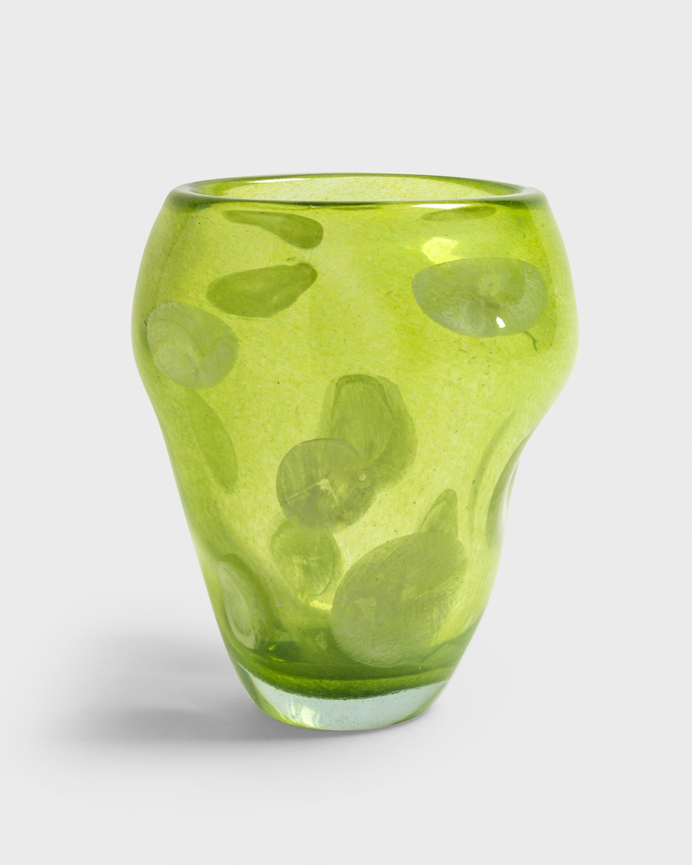 Glass Vase Piemonte Green & White Large