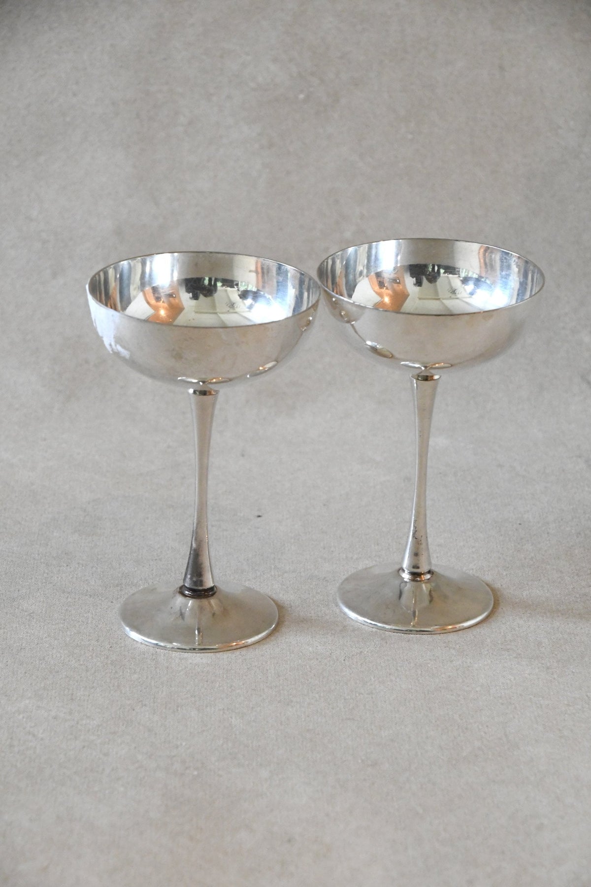 Vintage Godinger Silverplate Goblets  Pair of 2