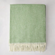 Green Italian Herringbone Throw Blanket
