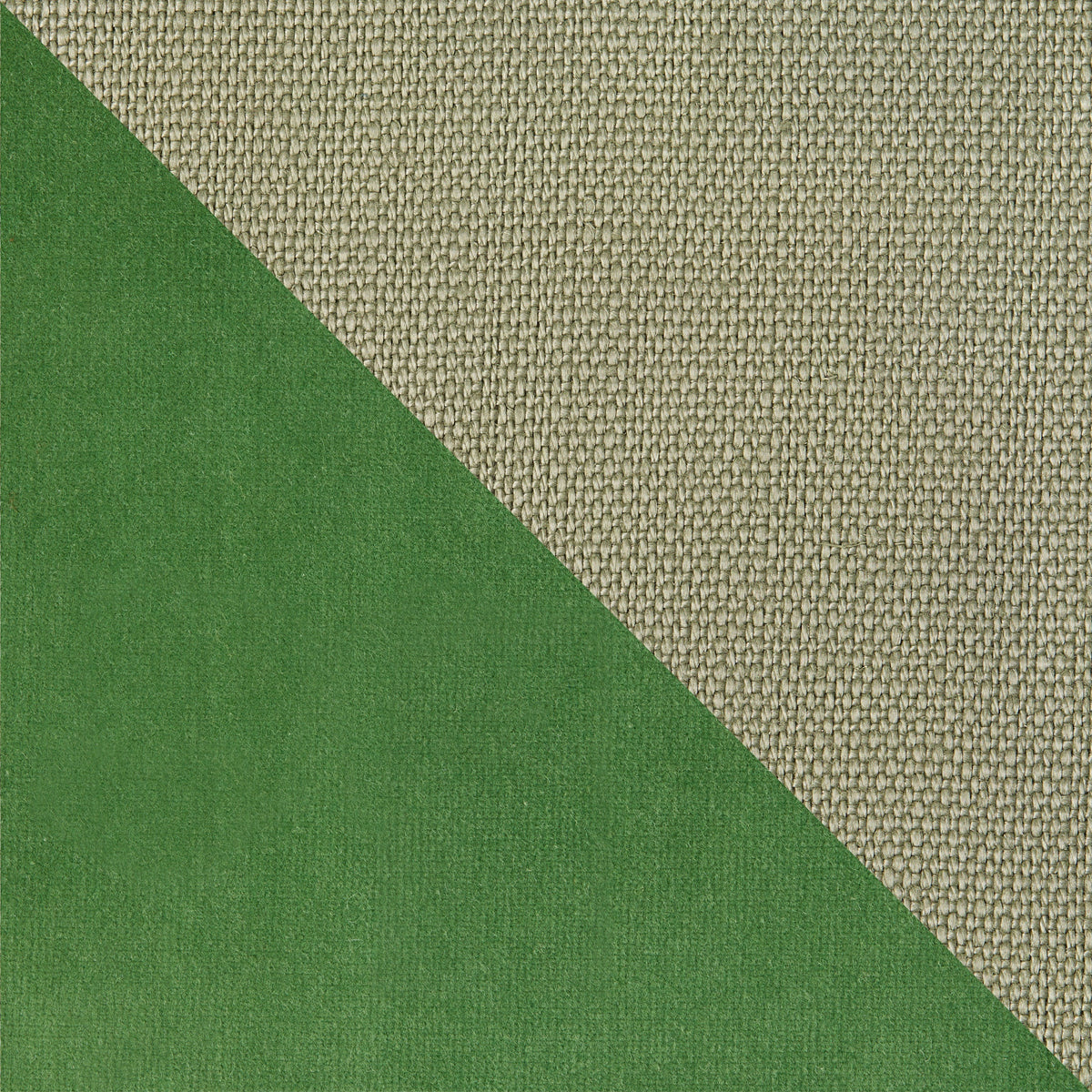 Green Linen and Velvet Reversible Lumbar Throw Pillow