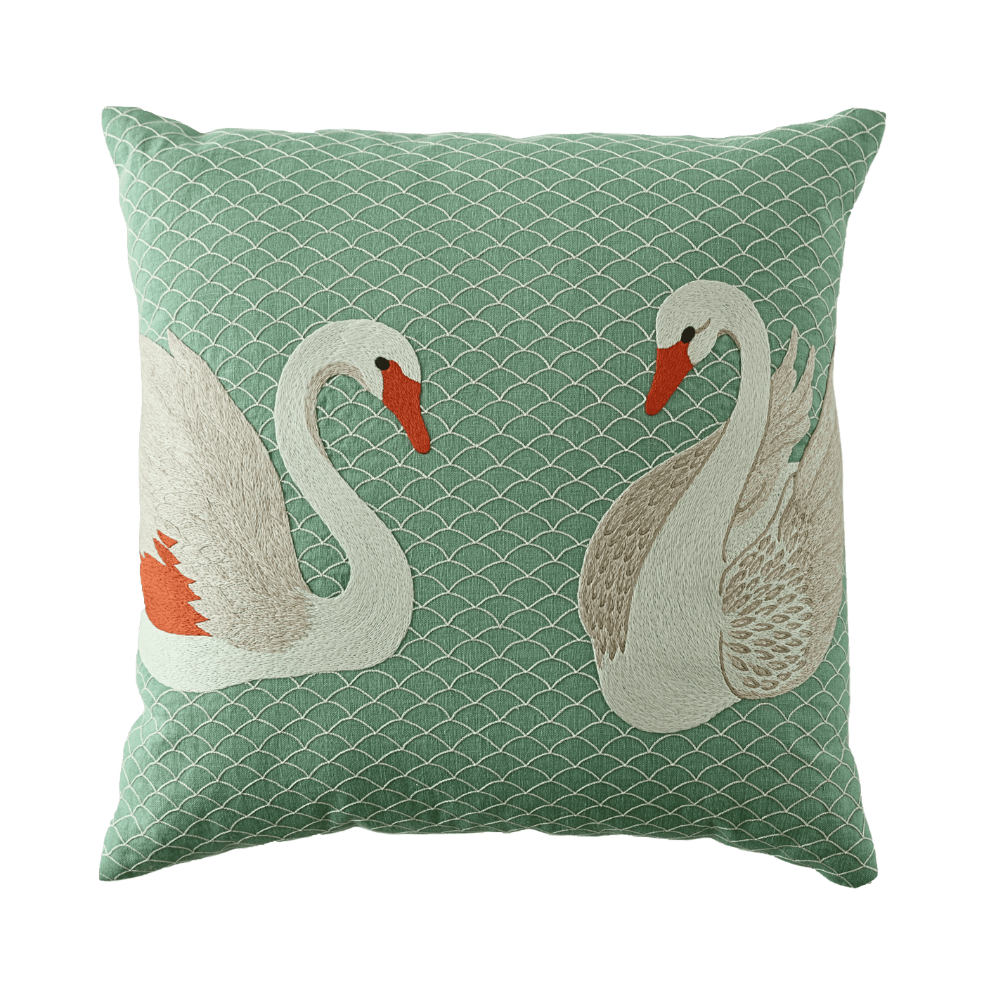 Hand Embroidered Birds Pillow Cover 20" x 20"