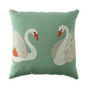 Hand Embroidered Birds Pillow Cover 20" x 20"