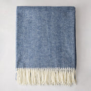 Harbor Blue Italian Herringbone Throw Blanket